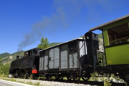 France, Alpes de Haute Provence, Entrevaux, Train des Pignes historic train