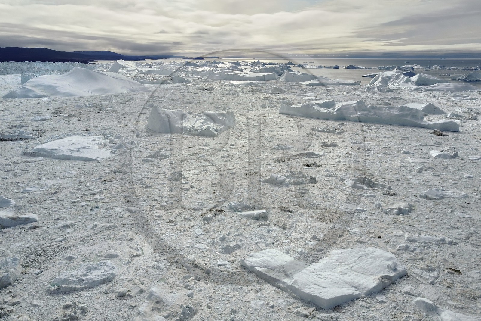 Groenland, cote ouest, baie de Disko, Ilulissat, le fjord glac