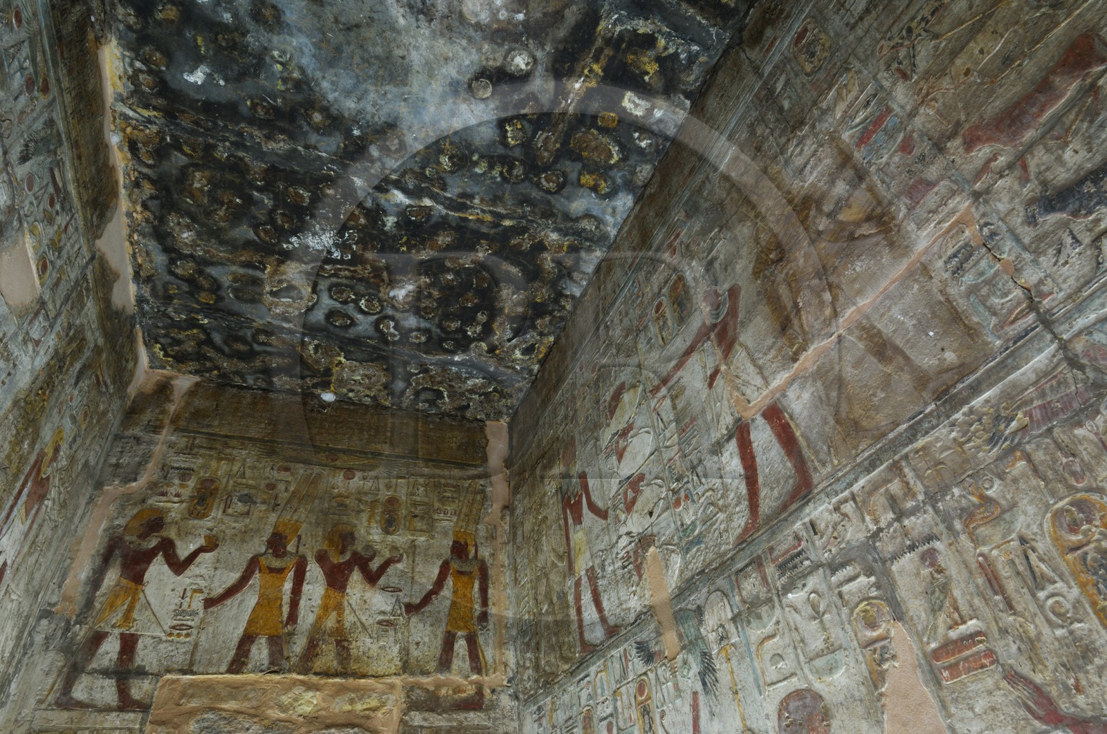 Egypt, Upper Egypt, Nubia, Lake Nasser, Amada site, Amon temple, the pharaoh Thutmosis IIIle worshiping the god Amon