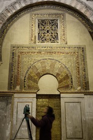 Spain, Andalusia, Cordoba, historical center listed as World Heritage by UNESCO, Mezquita, the Mosque cathedral, the mihrab of the mosque decorated with Byzantine mosaics of the 10th century