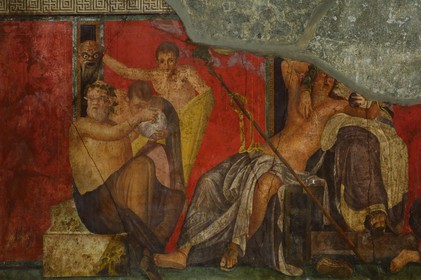 Italy, Campania, Pompei, archeological site listed as World Heritage by UNESCO, fresco of the villa dei Misteri