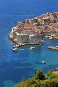 Croatia, Dalmatia, Dalmatian coast, Dubrovnik, Historic Centre listed as World Heritage by UNESCO, general view from the coastal road