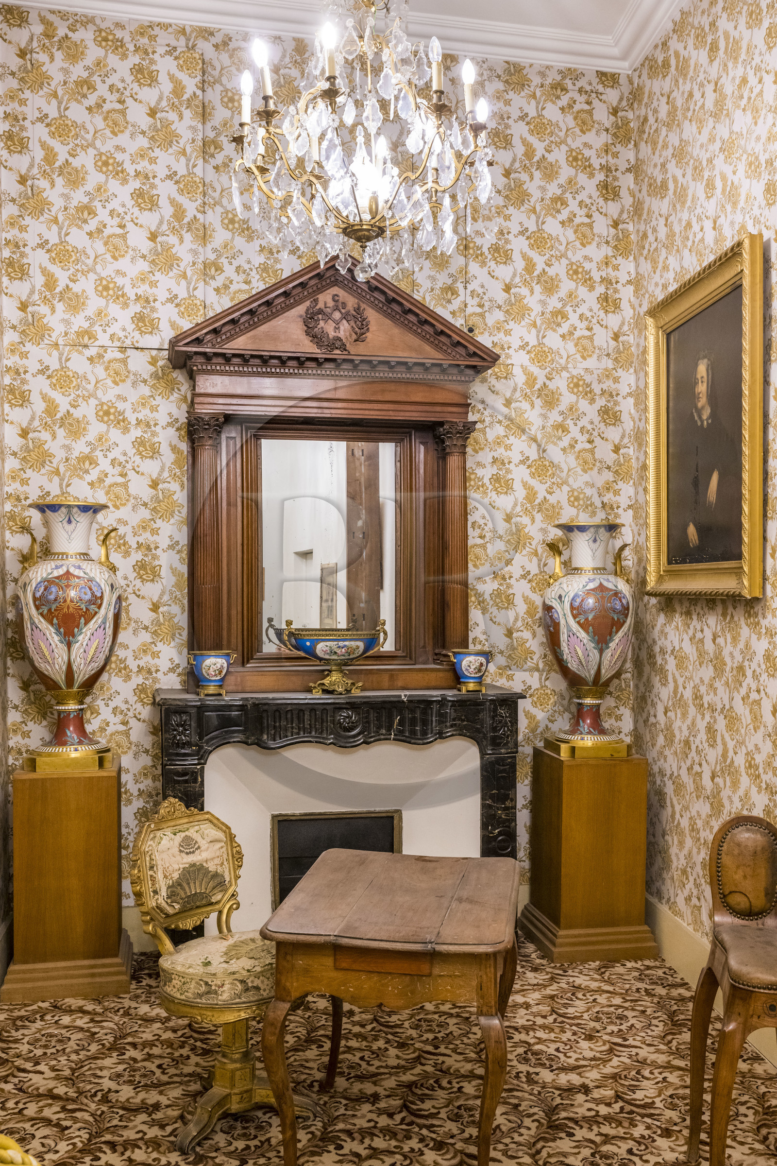 France, Hérault (34), Montpellier, centre historique appelé l’Ecusson, Hotel de Varenne, hotel particulier datant de l'époque médiévale et abritant le Musée du Vieux Montpellier, reconstitution du bureau à la mairie de monsieur Jules Pagézy, personnalité politique majeur de la ville au XIXème siècle