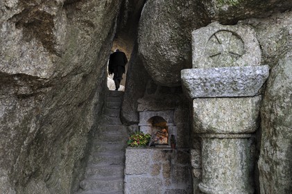 Portugal, région du Minho, Guimaraes, Monte da Penha (mont Penha), grotte de l'Ermite de Notre Dame du Carmel