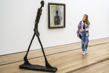 Switzerland, Basel, Riehen, Beyeler Foundation, The Walking Man (1960) by Alberto Giacometti
