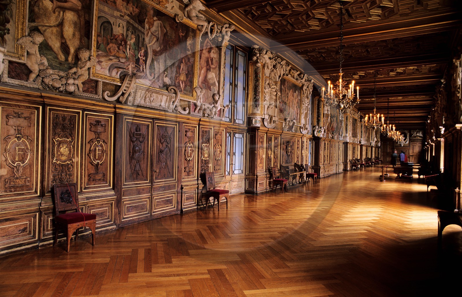 France, Seine-et-Marne (77), château de Fontainebleau, la galerie François Ier