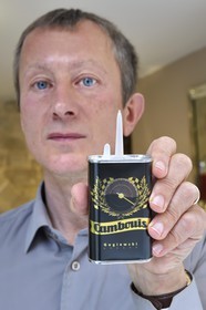 France, Alpes-Maritimes, Grasse, the perfumer Didier Gaglewski presents his fragrance Cambouis  (Sludge)