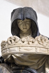 France, Meurthe-et-Moselle, Nancy, Palais Ducal (the Duke of Lorraine's Palace) houses the Historical Museum of Lorraine, Cordeliers Church, recumbent statue of the Duchess Philippe de Gueldre (detail) by the sculptor Ligier Richier (XVIth century)