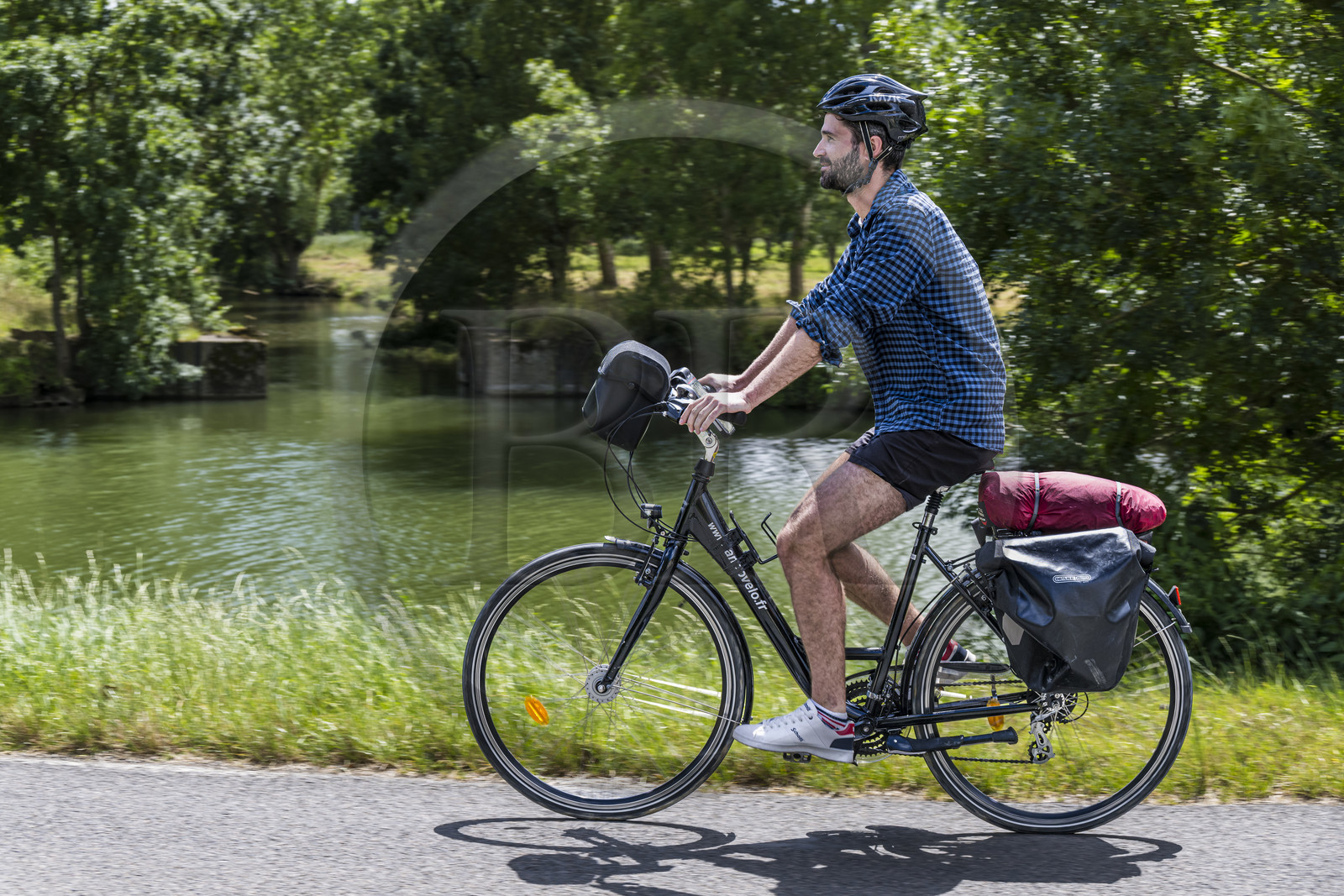France, Deux-Sèvres (79), le Marais Poitevin, la Venise Verte, Coulon, randonnée à bicyclette le long de la Sèvre Niortaise