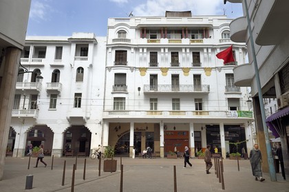 Morocco, Casablanca, Art Deco building on the avenue Hassan II