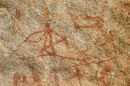Zimbabwe, Matabeleland South Province, Matobo or Matopos Hills National Park, listed as World Heritage by UNESCO, rock paintings