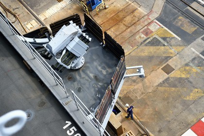 France, Var, Toulon, the naval base (Arsenal), the Charles de Gaulle nuclear-powered aircraft carrier on mid-life renovation, ground-to-air missiles for self-defense