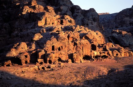 Jordan, Petra, graves attached to the Mountain Atuf which dominate the low city