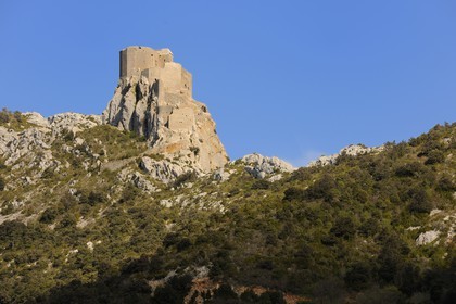 France, Aude, Cathar castle of Queribus