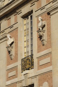 France, Yvelines, Chateau de Versailles, listed as World Heritage by UNESCO, facade of the Royal Courtyard