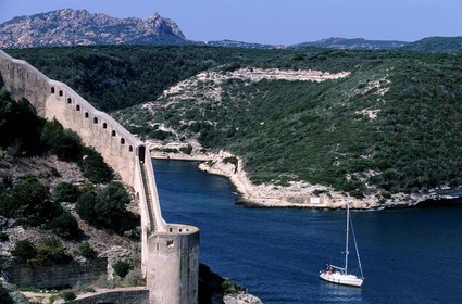 France, Corse du Sud, Bonifacio, old walls of the city