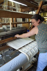 France, Var, Presqu'ile de Saint Tropez, Cogolin, the Manufacture Cogolin has been making rugs since 1924, most of them are woven by length on 19th century Jacquard hand looms