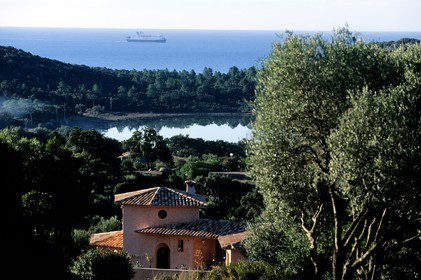 France, Corse du Sud, Nice property overlooking Saint Cyprien bay north of Porto Vecchio