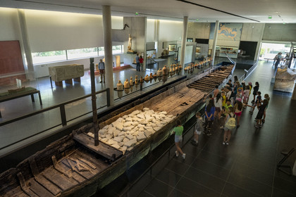 France, Bouches du Rhone, Arles, musée départemental Arles antique, barge called Arles-Rhone 3 dating from the 1st century and discovered in 2004 in the Rhone in Arles