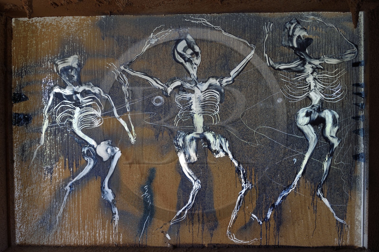 France, Var (83), Iles d'Hyères, parc national de Port Cros, Ile de Porquerolles, la Fondation Carmignac, l'exposition Ressac oeuvre de Miquel Barcelo métamorphose toute la galerie voutée de la Villa