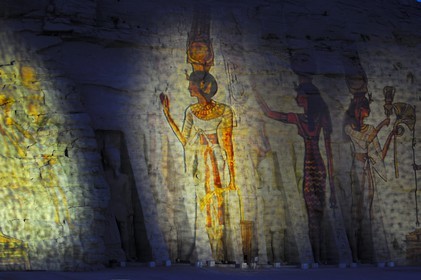 Egypte, Haute Egypte, Nubie, Abou Simbel, site classé Patrimoine Mondial de l' UNESCO, temple de Nefertari dédié à la déesse Hathor