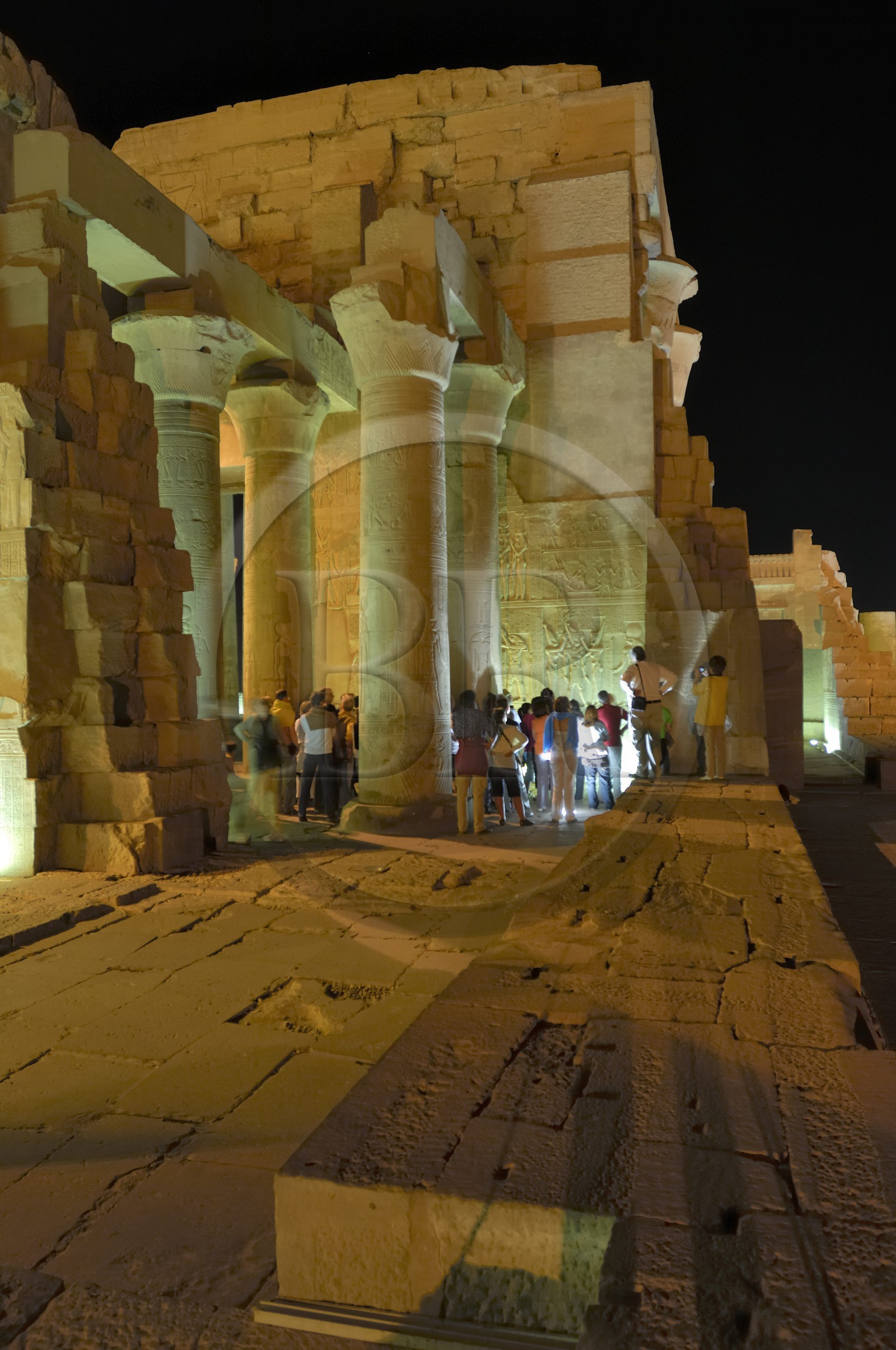 Egypte, Haute Egypte, vallée du Nil, temple de Kom Ombo dédié au dieu Sobek à tête de crocodile