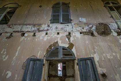 France, Guyane, Kourou, Iles du Salut, Ile Royale, ruines de l'ancien hopital du bagne