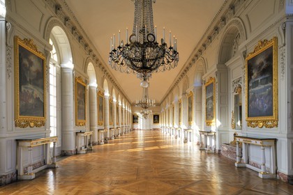 France, Yvelines, Chateau de Versailles, listed as World Heritage by UNESCO, the Grand Trianon, gallery exhibits 21 paintings of the Versailles Grove by Cotelle