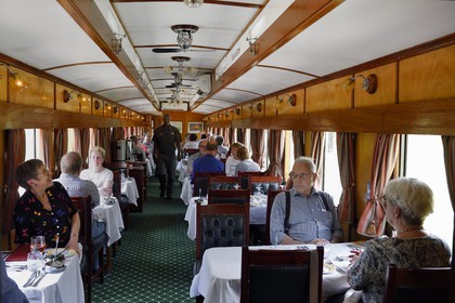 Namibia, Khomas region, Windhoek, the Shongololo express train, the dining car