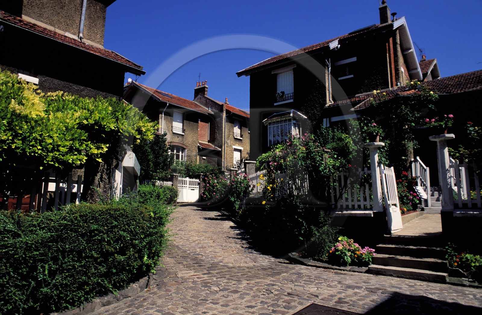 France, Paris (75), le hameau du Danube dans le quartier de la Mouzaia
