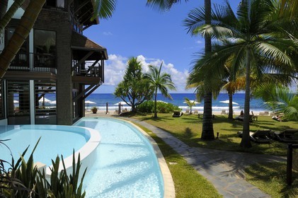 France, île de la Réunion, la Côte Ouest, commune de Saint Gilles les Bains, plage de Boucan Canot, l'hôtel de luxe Le Saint Alexis