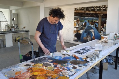 France, Val-de-Marne, Yvry-sur-Seine, Workshop of Fred Kleinberg, work for the exhibition Odyssée (Odyssey)