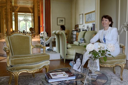 France, Alpes Maritimes, Cannes, the Villa La Californie where Picasso lived, today renamed the Pavillon de Flore by Marina Picasso, Marina Picasso granddaughter of Picasso in her bedroom