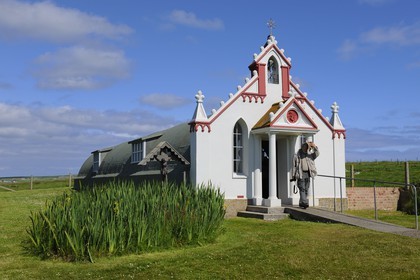Royaume-Uni, Ecosse, Iles Orcades, Mainland à Lamb Holm, the Italien Chapel (la chapelle italienne) datant de la 2ème guerre mondiale