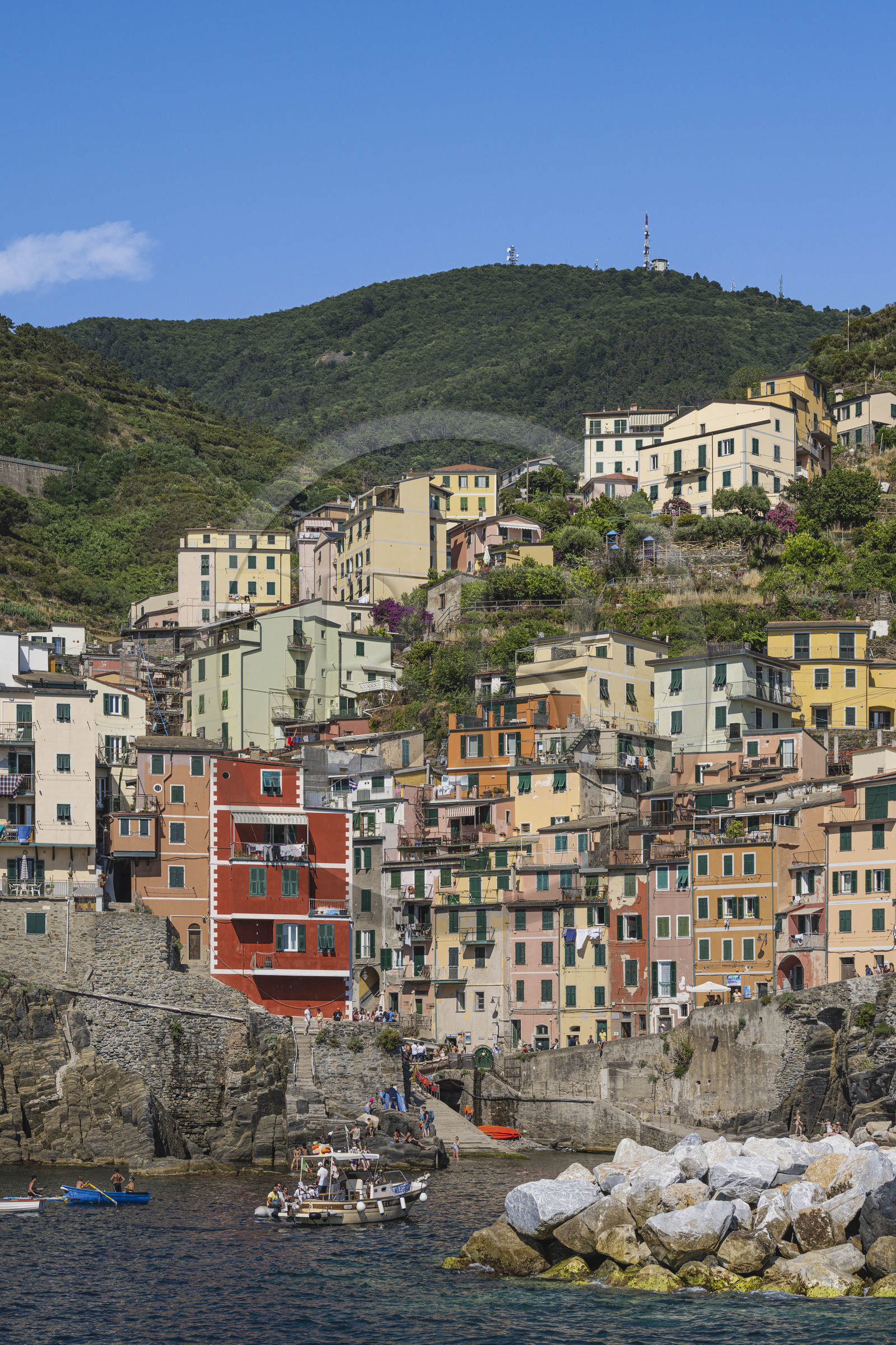 Italie, Ligurie, Cinque Terre, parc national des Cinque Terre classé Patrimoine Mondial de l'UNESCO, village de Riomaggiore