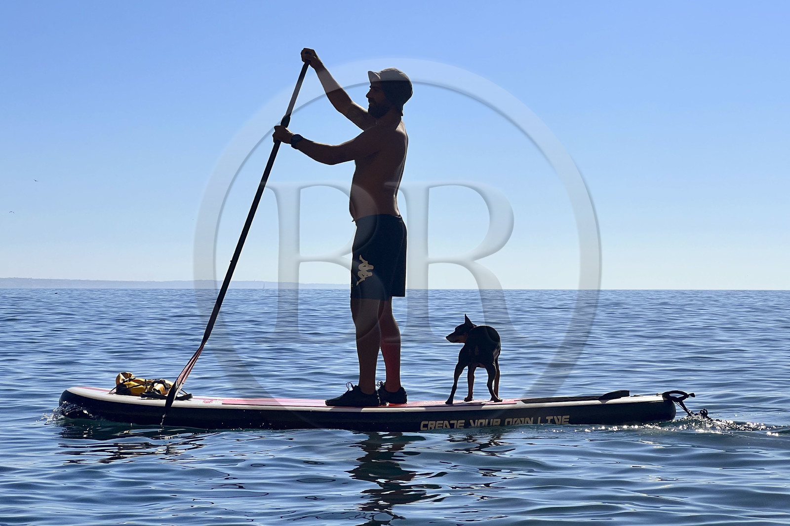 Portugal, Algarve, Lagos, sortie en stand up paddle au pied des falaises escarpées de la Ponta da Piedade