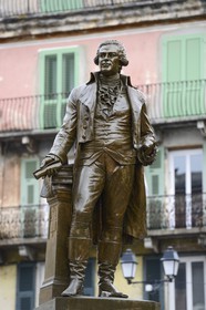 France, Haute Corse, Corte, the bronze statue of Pascal Paoli, who wrote the corsican constitution in 1755