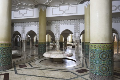 Maroc, Casablanca, Grande Mosquée Hassan II, la salle des ablutions