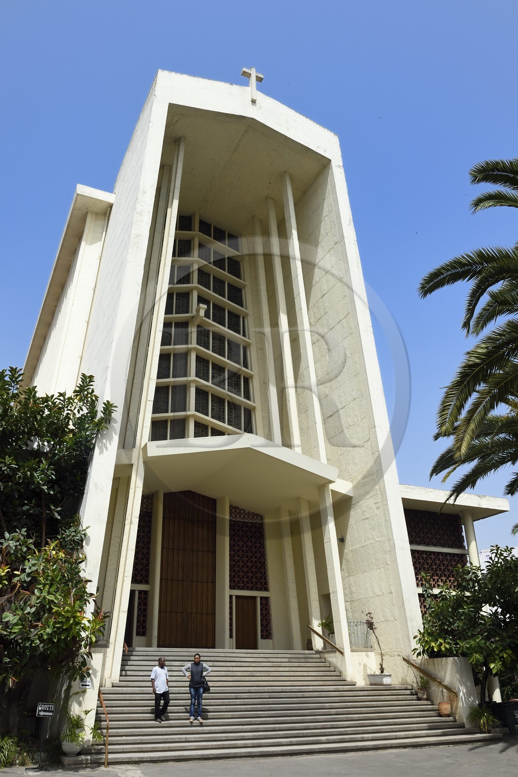 Maroc, Casablanca, église Notre-Dame-de-Lourdes construite en 1954 par l'architecte Achille Dangleterre