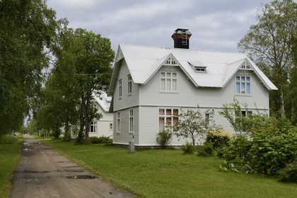 Sweden, Vasterbotten County, Umea region, Norrbyskär islands which was one of the largest sawmills in Europe in the early 20th century, former factory workers homes now become summer houses
