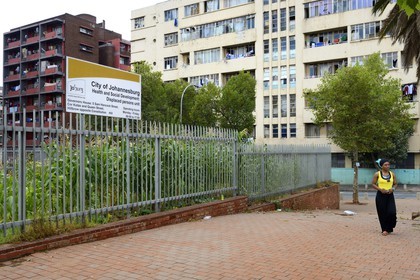 South Africa, Gauteng Province, Johannesburg, Hillbrow district, In the 1970s it was an Apartheid-designated Whites Only area but soon became a Grey Area, where people of different ethnicities lived together and is now known for its high levels of population density, unemployment, poverty and crime
