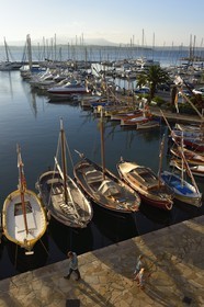 France, Var, Sanary-sur-Mer, traditional fishing boats called pointus in the port