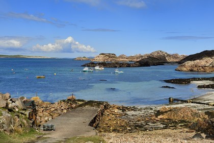 Royaume-Uni, Ecosse, Highland, Hébrides intérieures, the Ross of Mull à l'extrème sud-ouest de l'Ile de Mull, Fionnphort qui fait face à l'Ile d'Iona