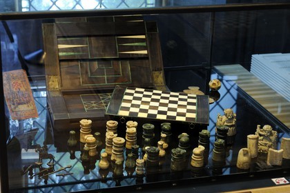 France, Paris, Musee du Moyen-Age (Middle Ages Museum), the former Hotel de Cluny, games of the middle-age among which chess and tarot