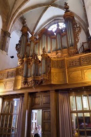 France, Bas-Rhin (67), Strasbourg, vieille ville classée au Patrimoine Mondial de l'UNESCO, l’église protestante Saint-Thomas, le grand orgue fut construit par Jean André Silbermann en 1740, Mozart et Albert Schweitzer y ont joué