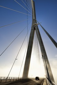 France, between  Calvados and Seine Maritime, the Pont de Normandie (Normandy Bridge) spans the Seine