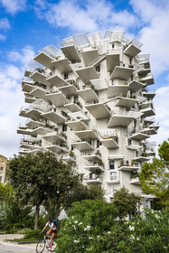 France, Herault, Montpellier, Richter district, the banks of the Lez river, L'Arbre Blanc, building designed by the Japanese architect Sou Foujimoto and the French architects Nicolas Laisne et Manal Rachdi
