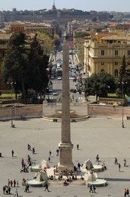 Italie, Latium, Rome, centre historique classé Patrimoine Mondial de l'UNESCO, piazza del Popolo