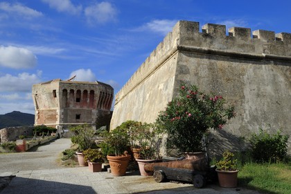 Italy, Tuscany, Elba Island, Portoferraio, the Torre del Martello Tower and Archaeological Museum Linguella