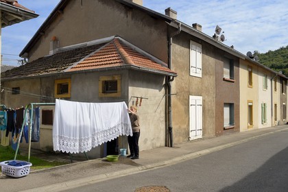 France, Moselle (57), Vallée de la Fensch, Hayange, cités minières de Gargan, maisons destinées aux mineurs dans la rue Sainte-Anne